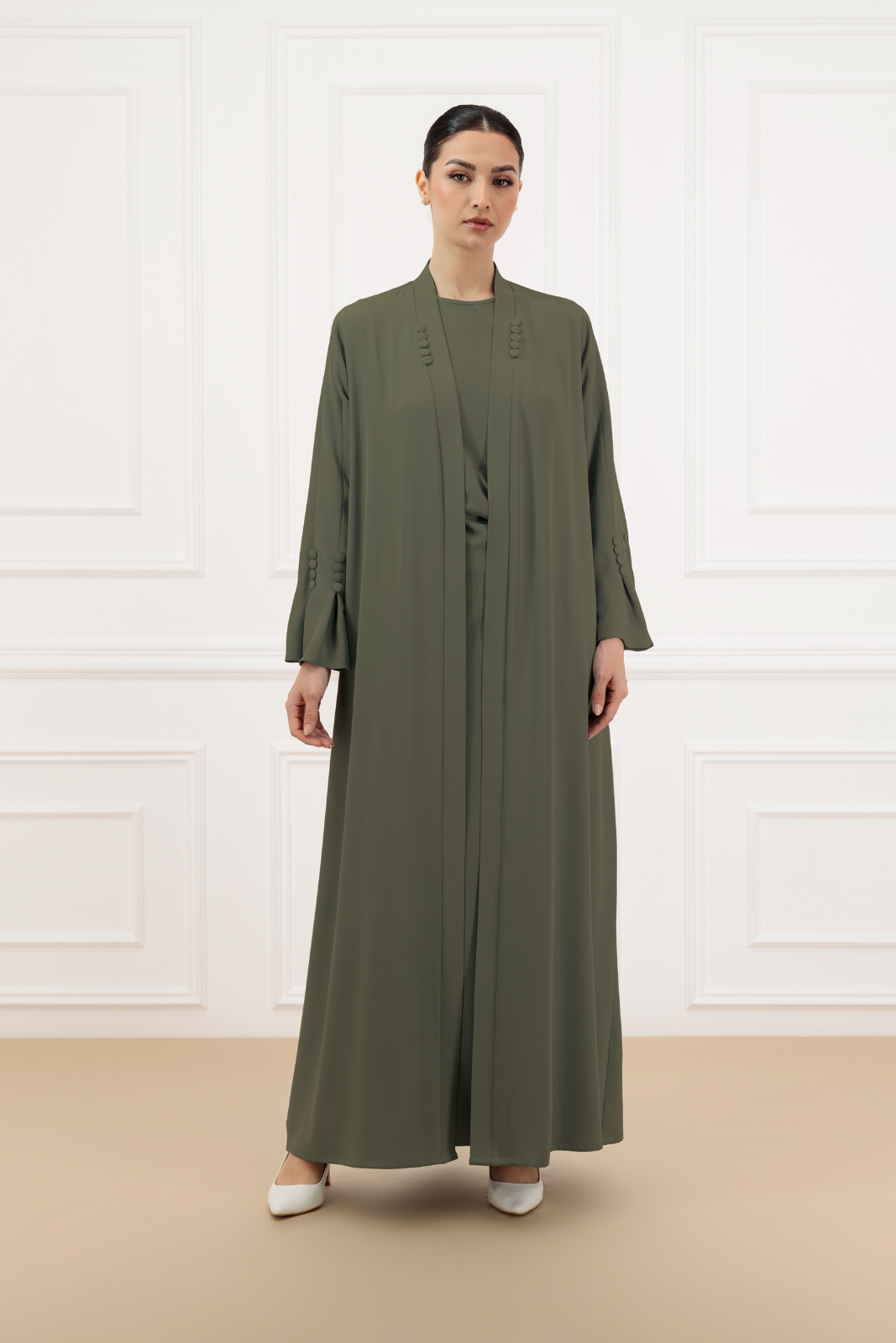 Covered buttons Abaya