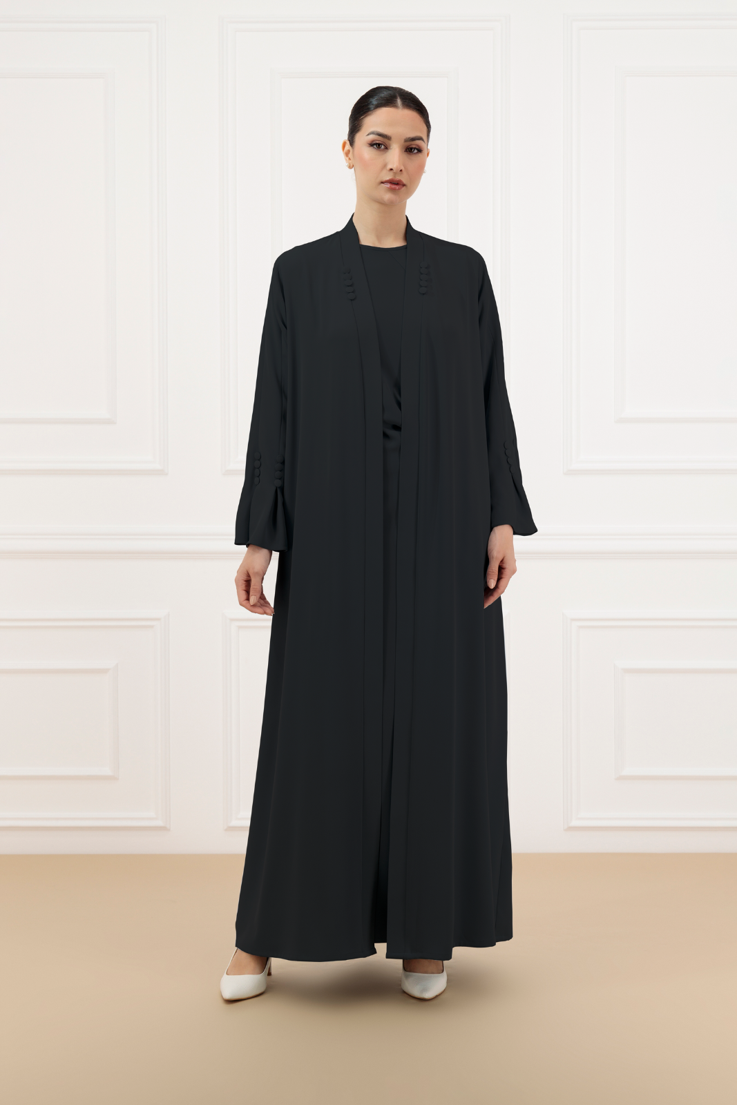 Covered buttons Abaya