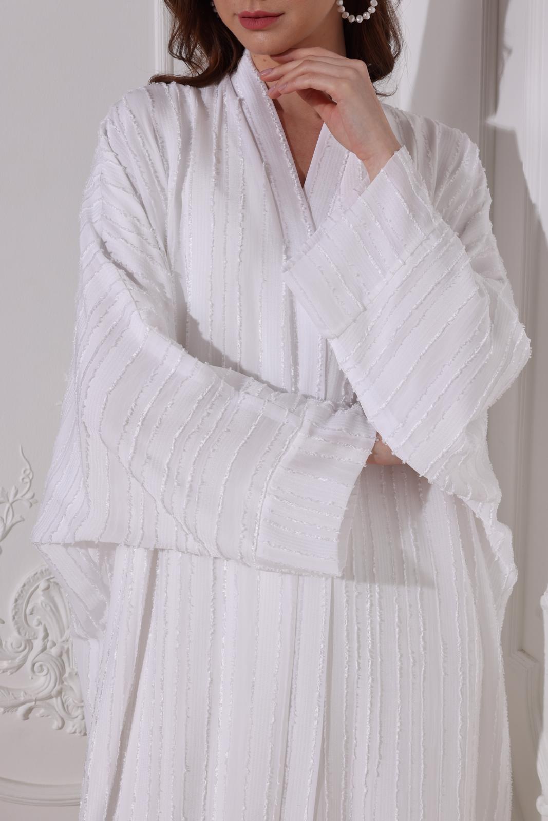 Striped Georgette abaya