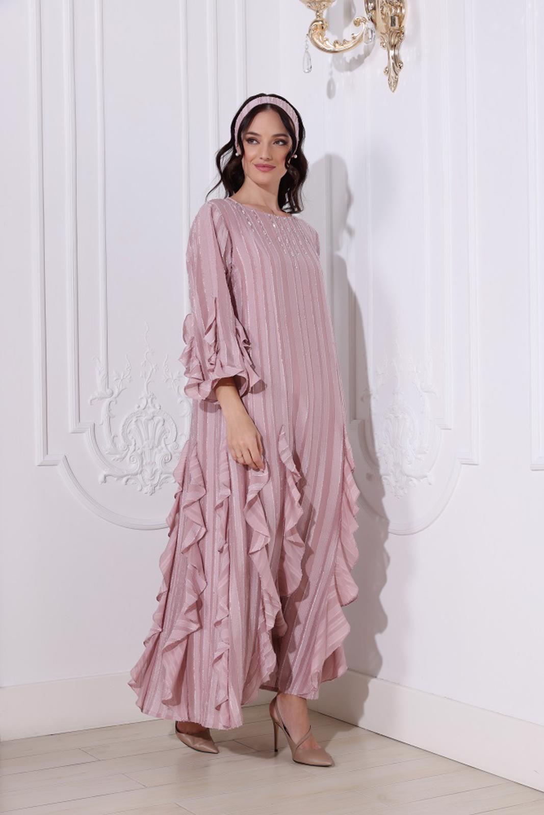 Pale pink 2025 ruffle dress