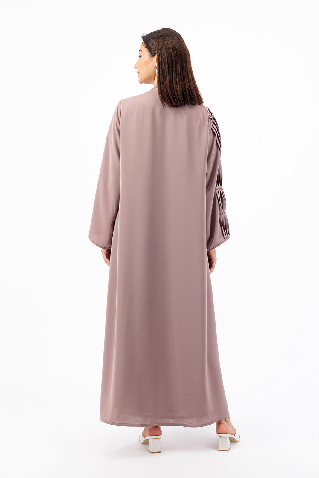 Asymmetrical single pleated Abaya