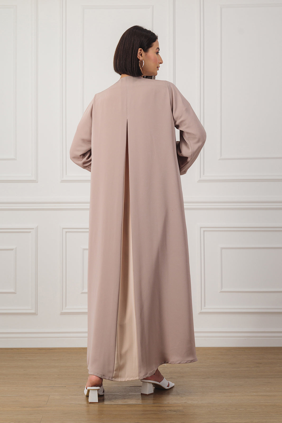 Straight cut Abaya with covered button detail