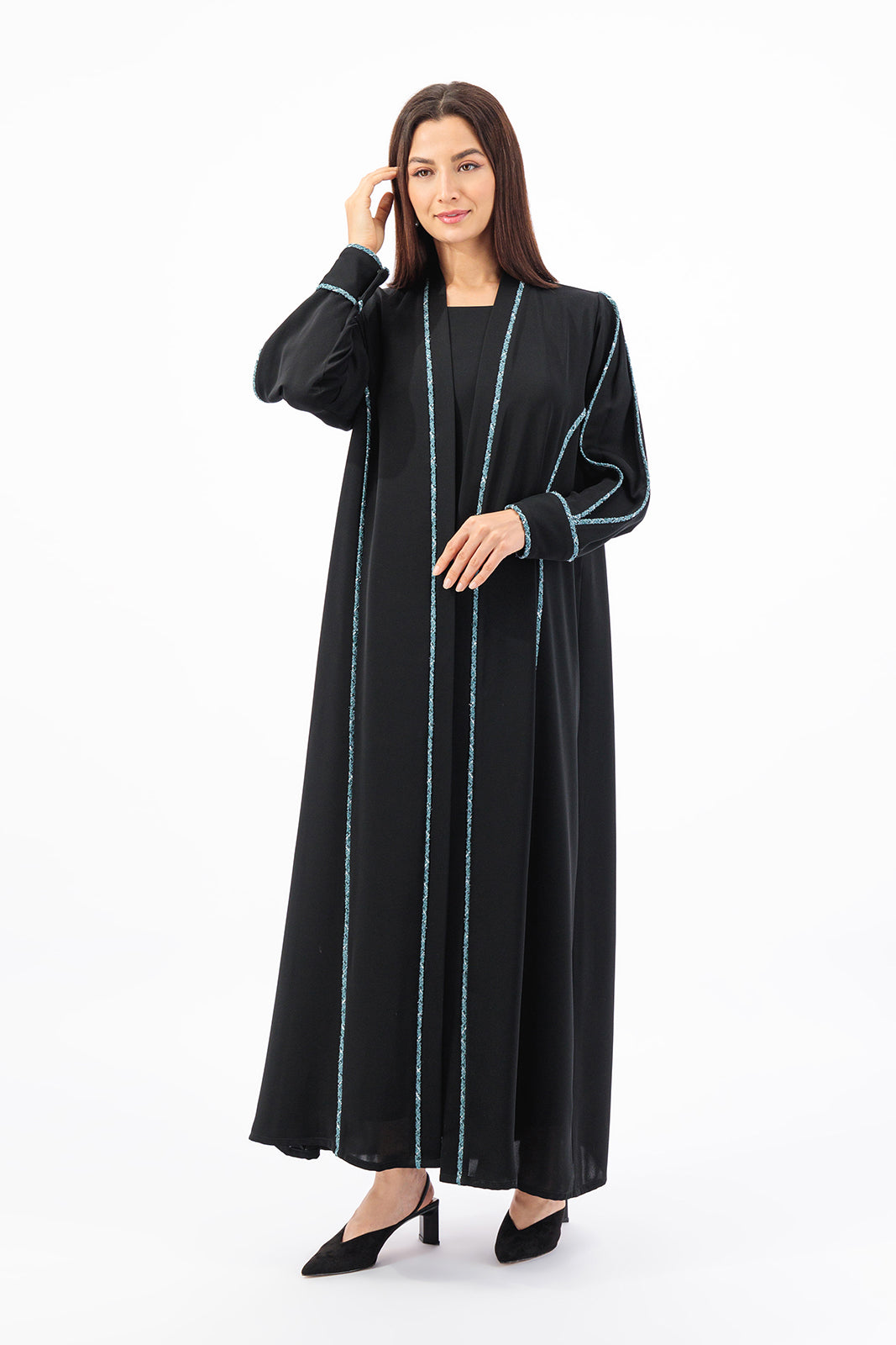 Tweed piping abaya
