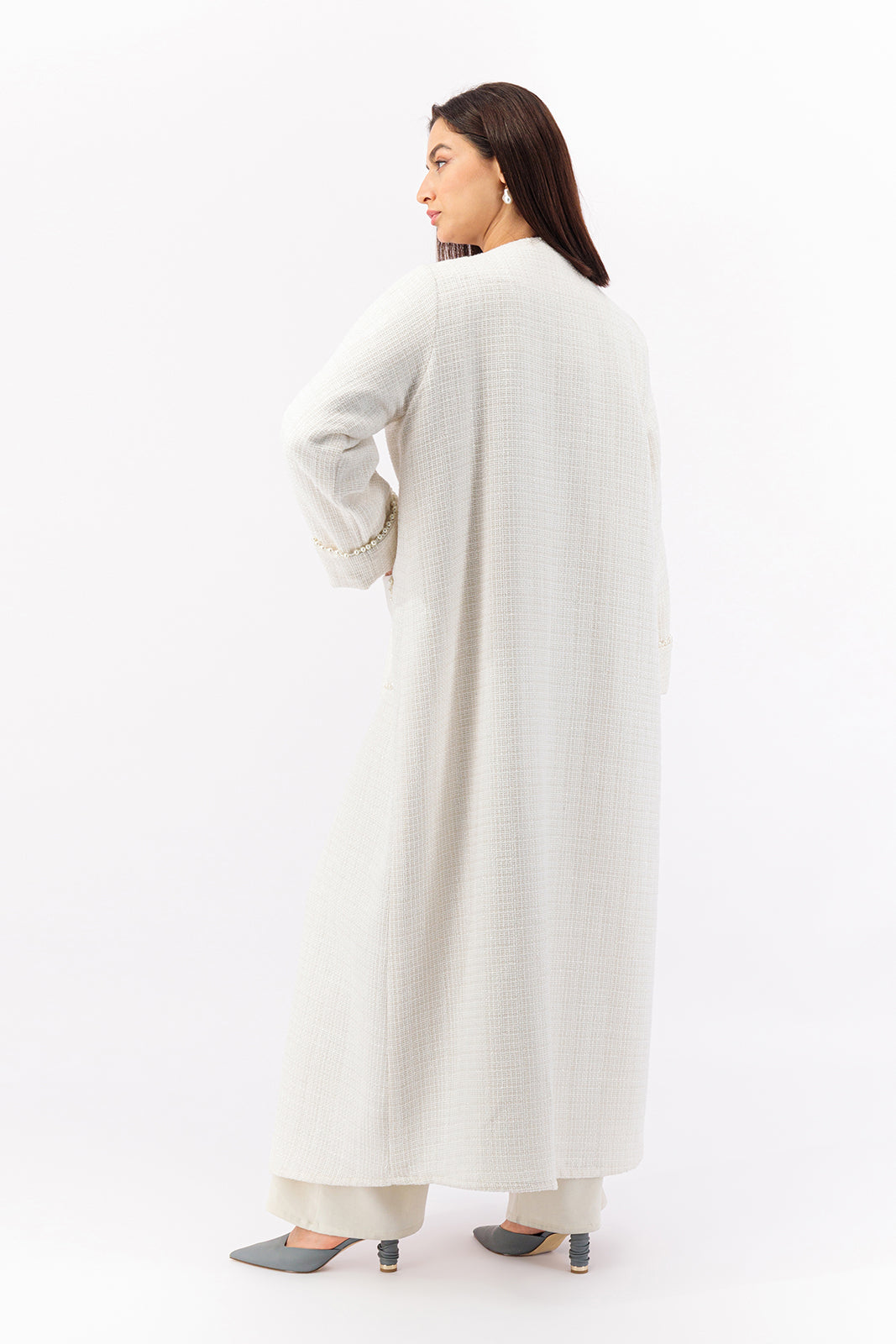 Timeless Tweed trench coat style abaya