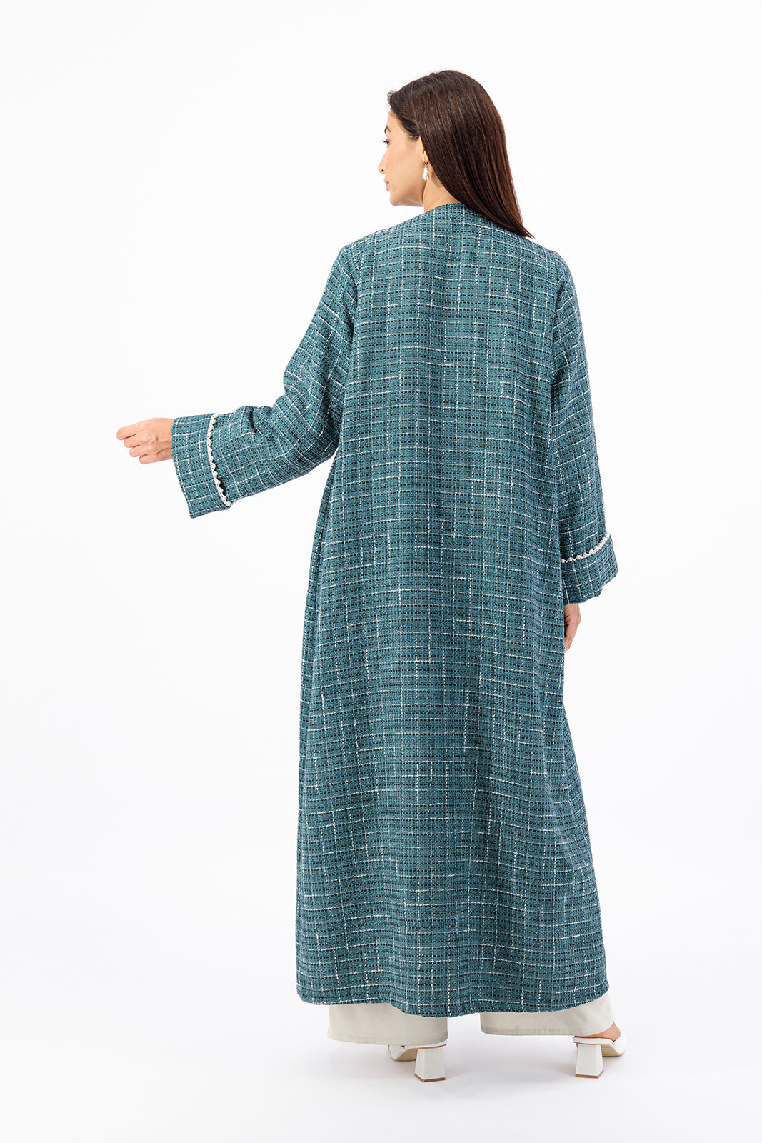Timeless Tweed trench coat style abaya