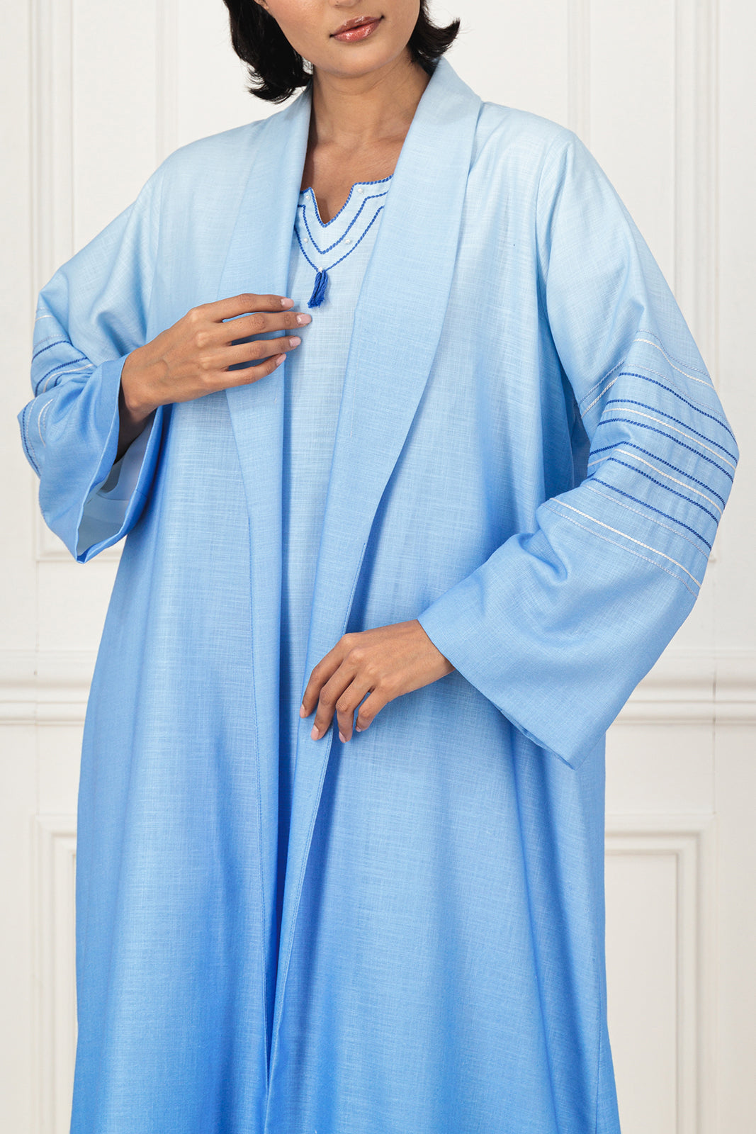 Ombre linen abaya set