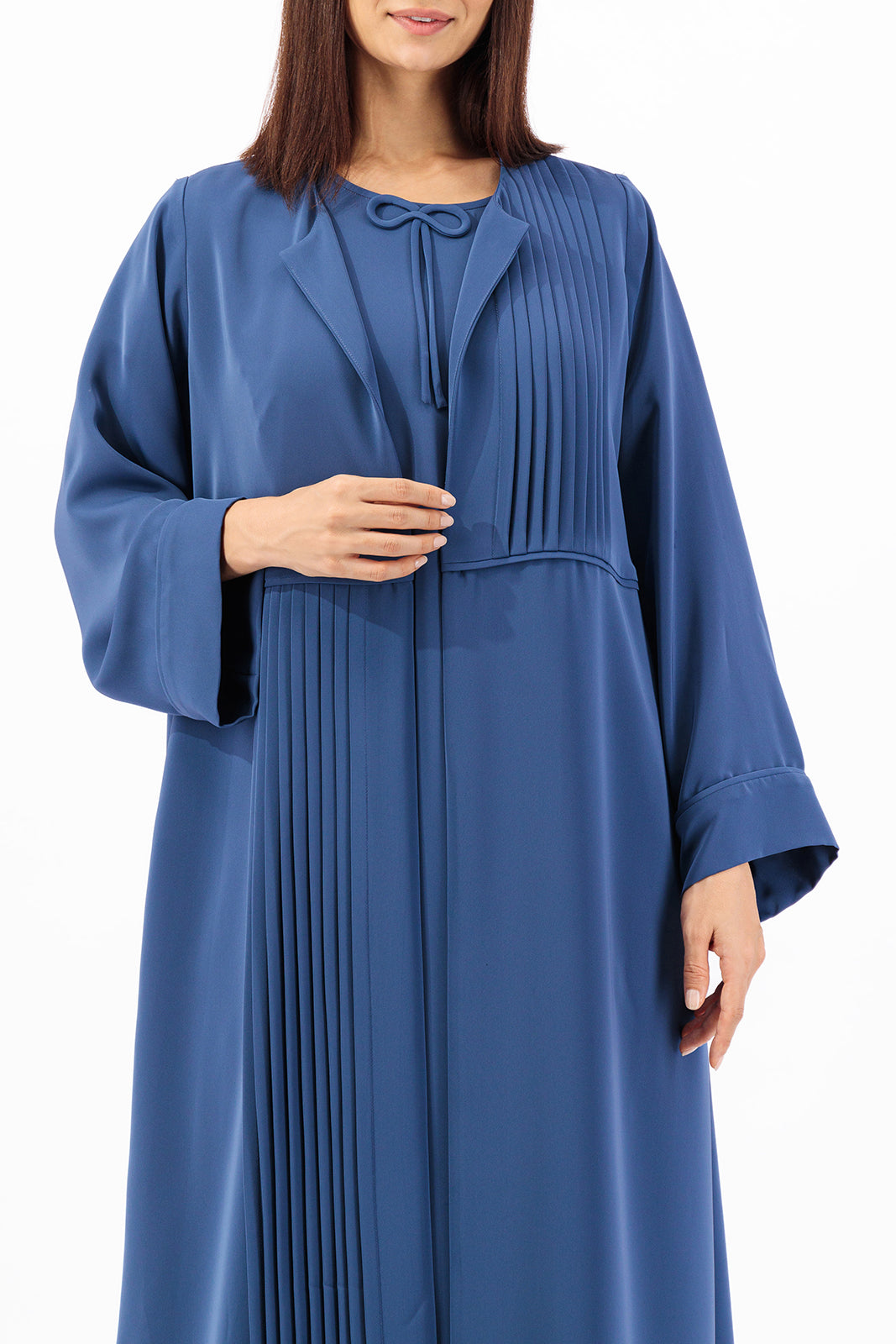 Asymmetrical pleated set Abaya