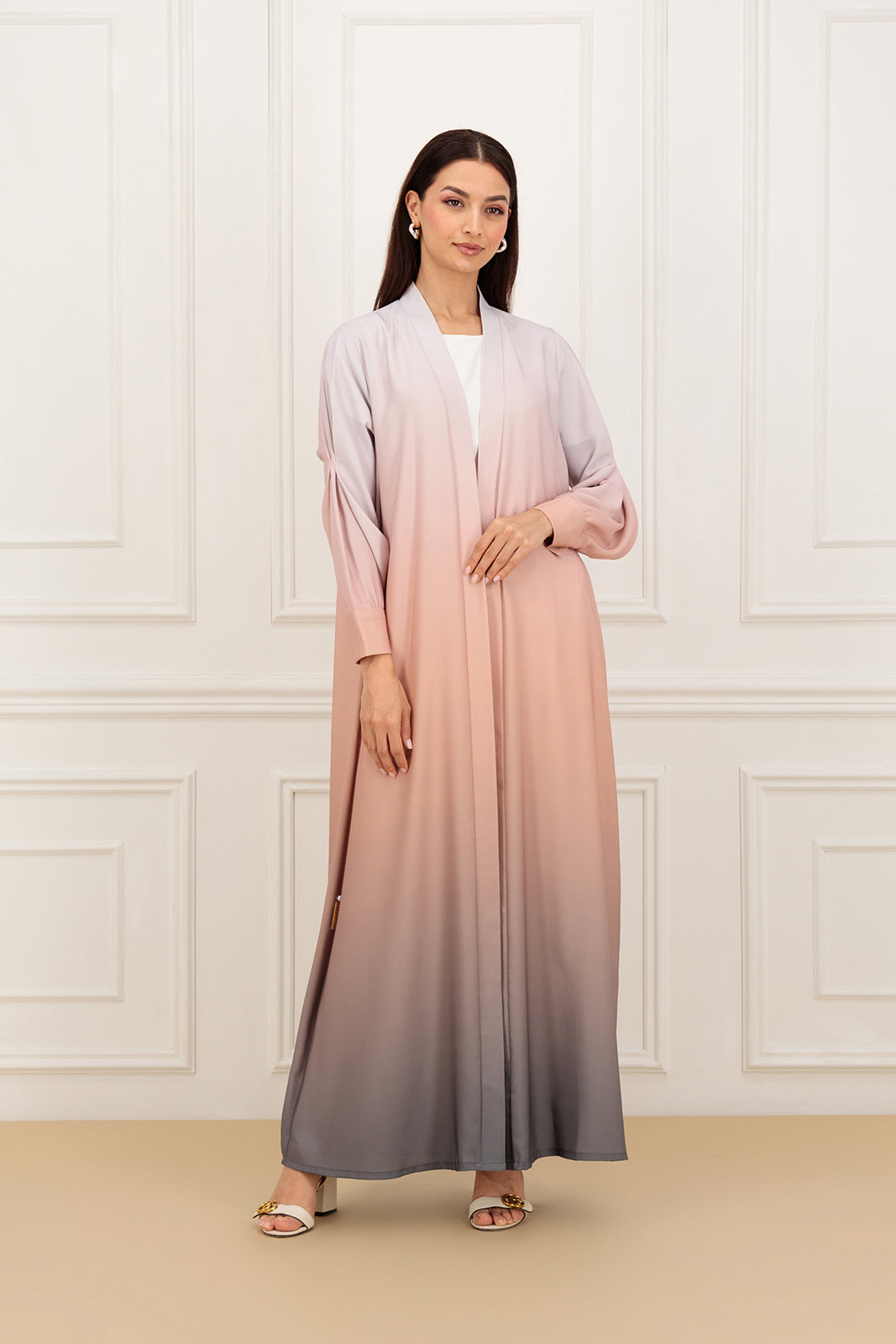 Flower sleeves Ombre Abaya