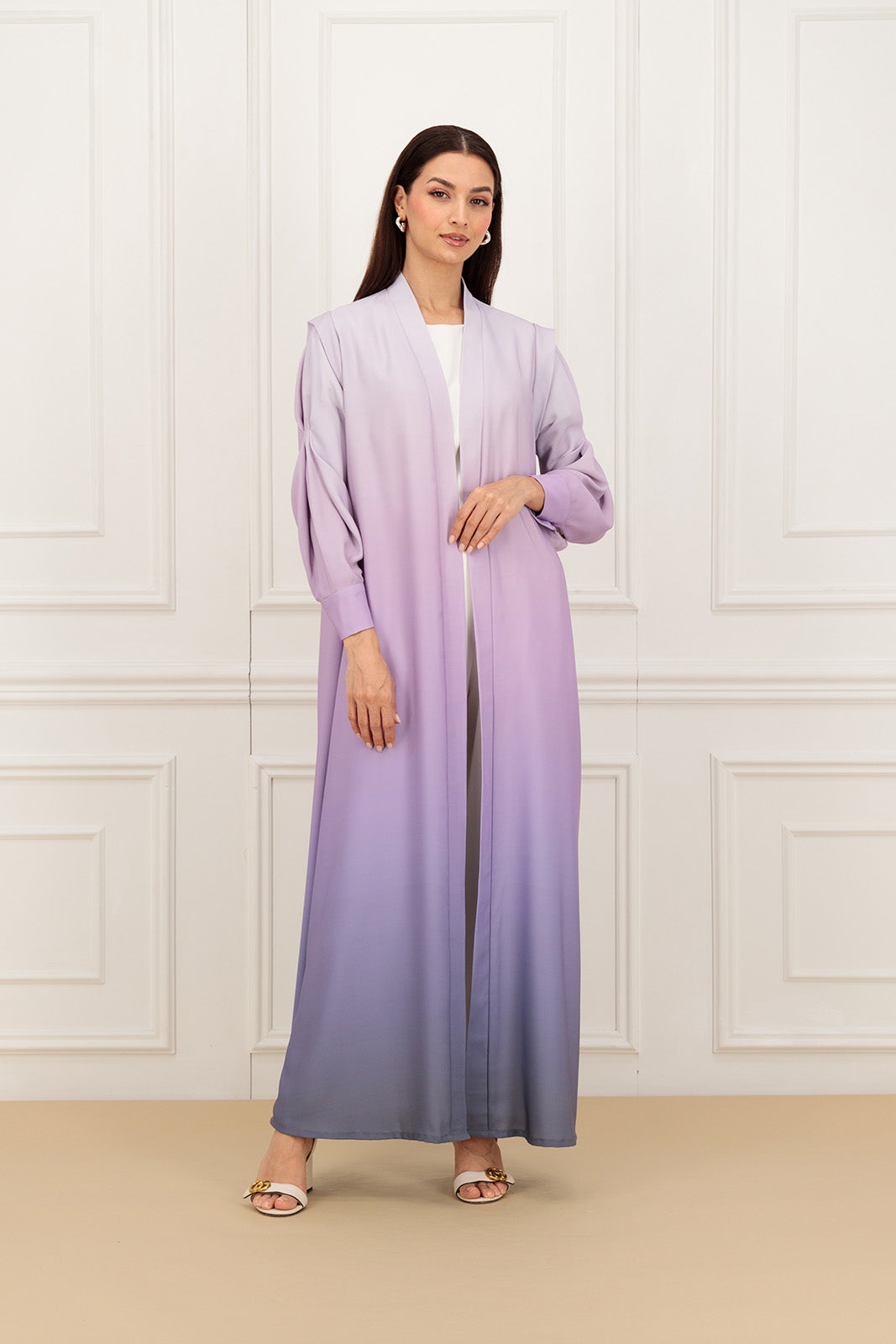 Flower sleeves Ombre Abaya