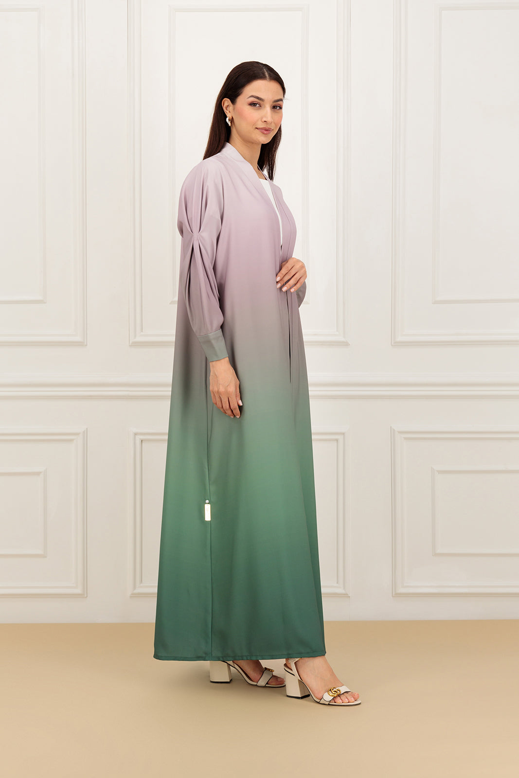 Flower sleeves Ombre Abaya