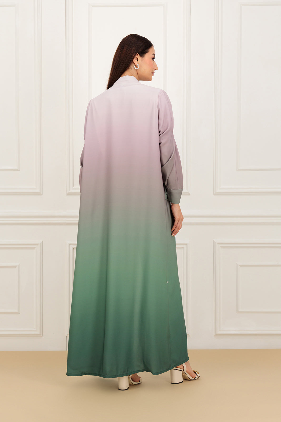 Flower sleeves Ombre Abaya