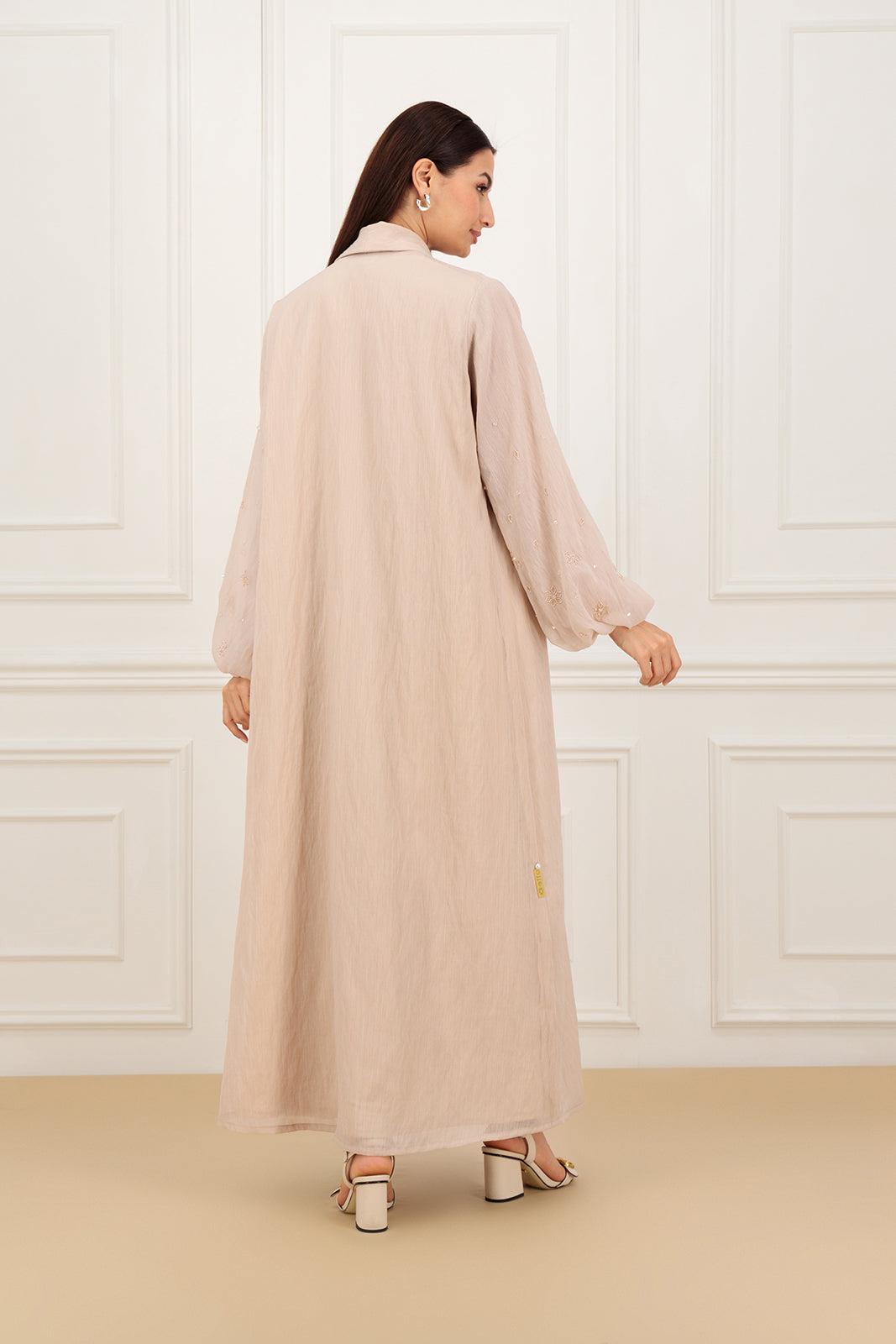 Classic organza abaya with embellishment Abaya and dress (SET)