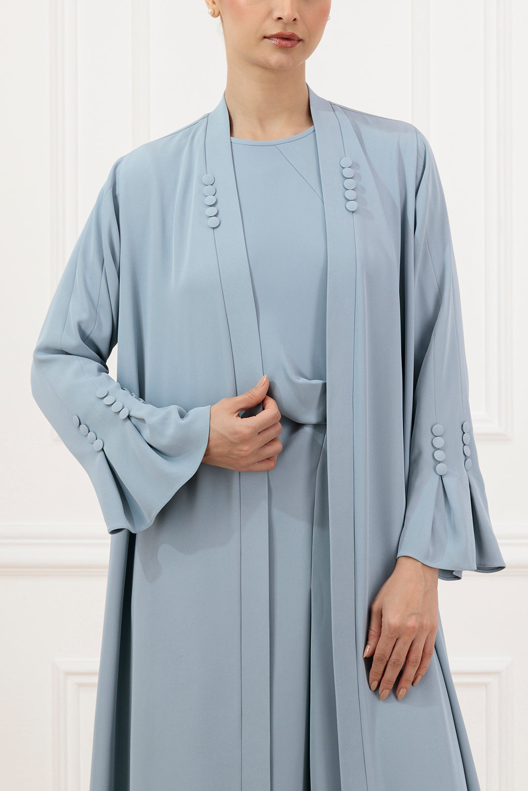 Covered buttons Abaya