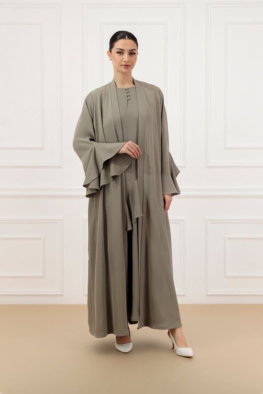 Crepe ruffled sleeves