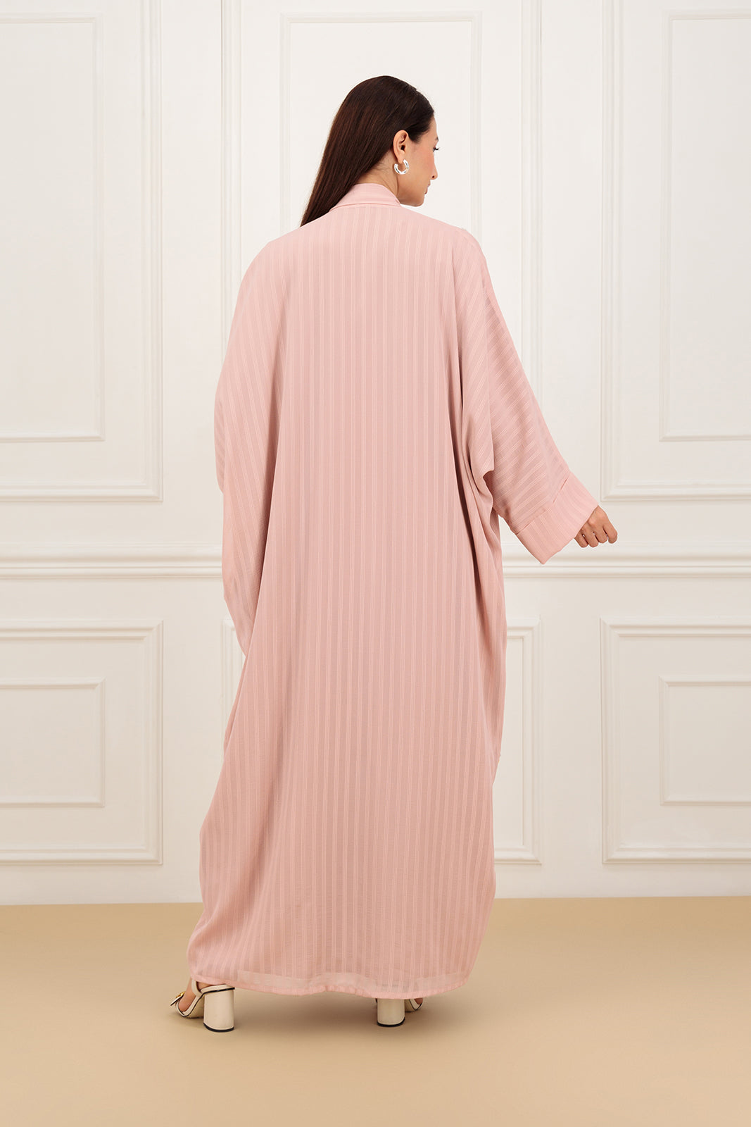 Striped chiffon Farasha abaya