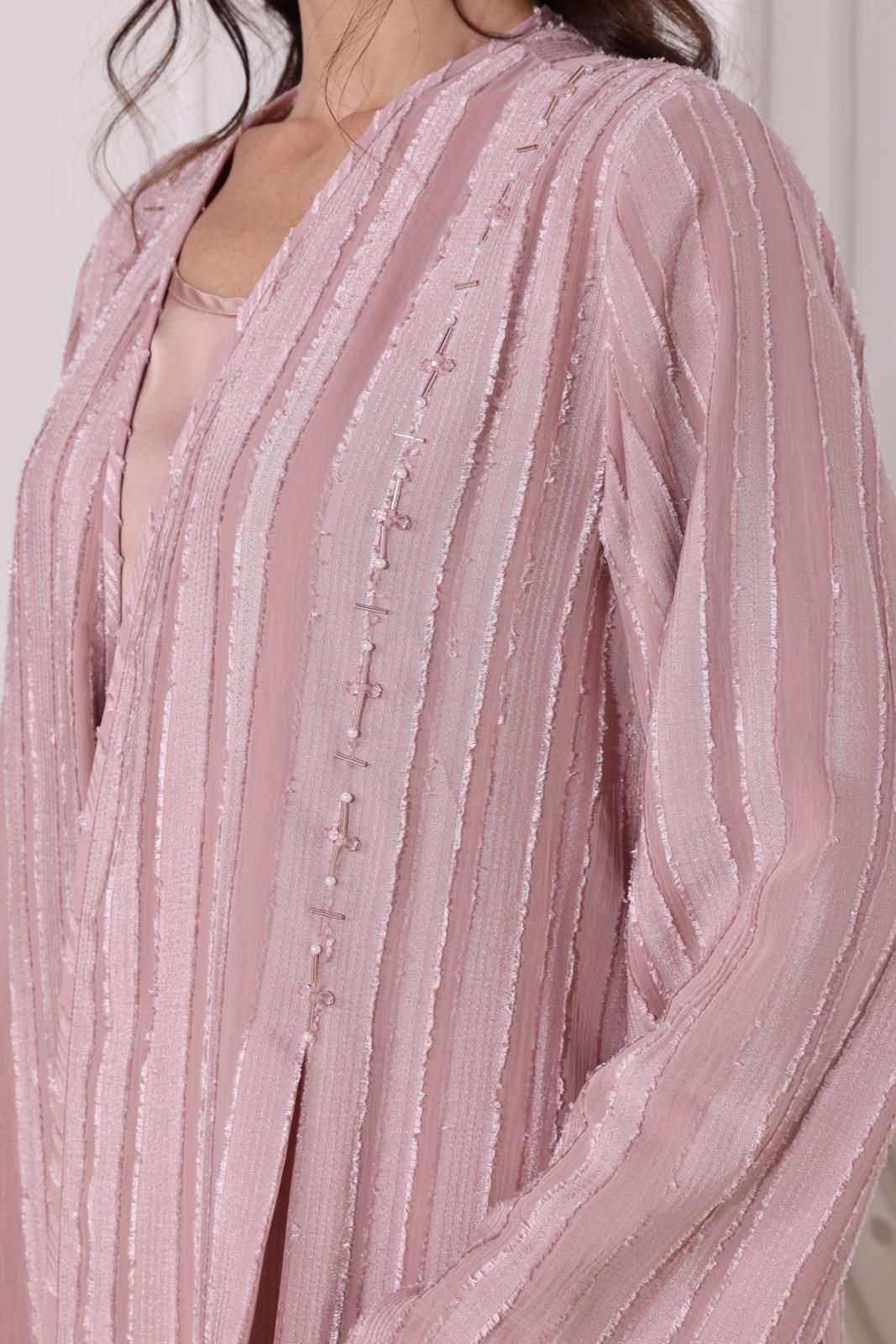 Light pink Georgette abaya