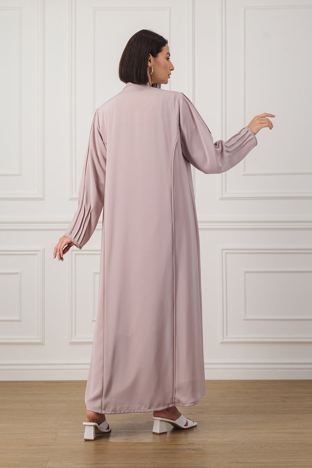 A-line Abaya with sleeve pintax detail