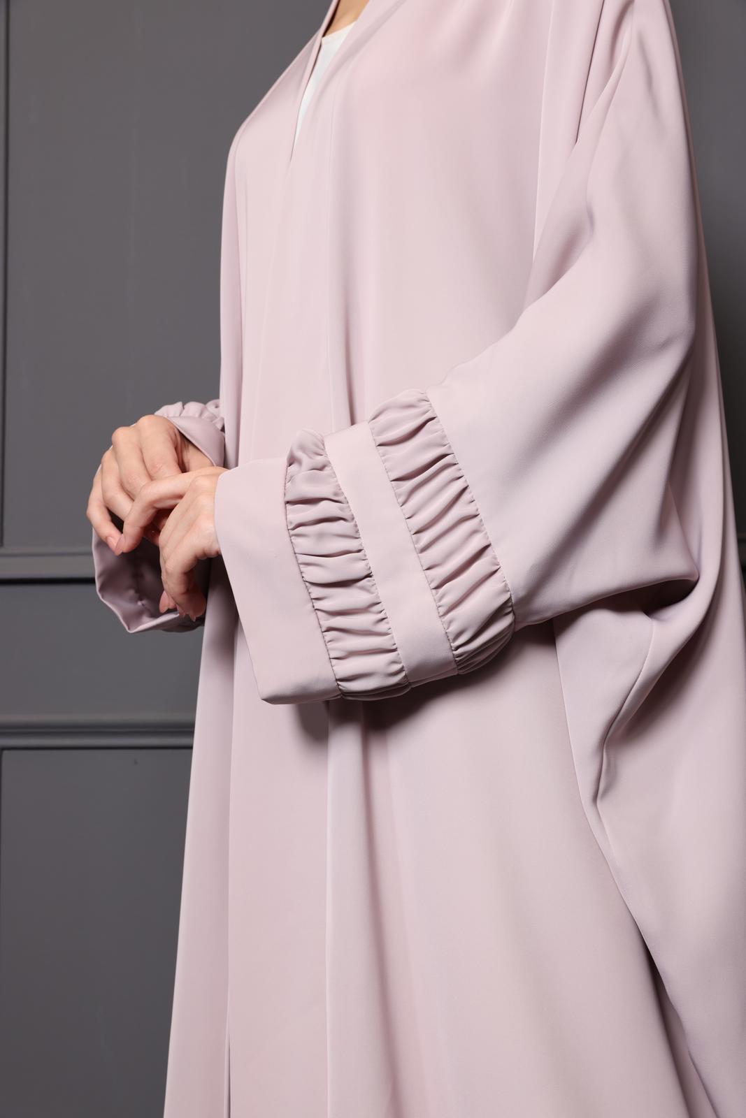 Pale Lavender abaya with gathered details