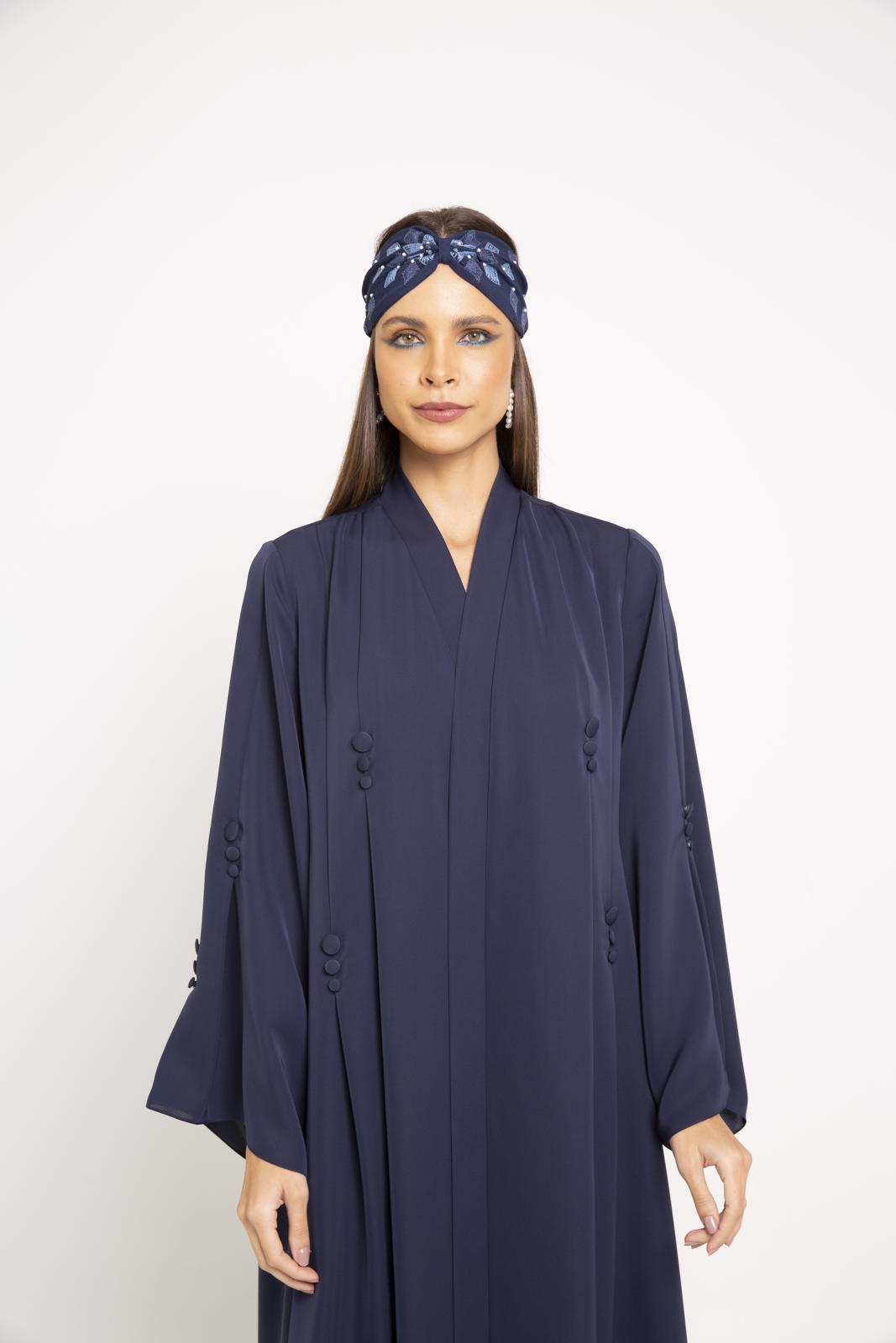 Abaya With Single Pleats Detail