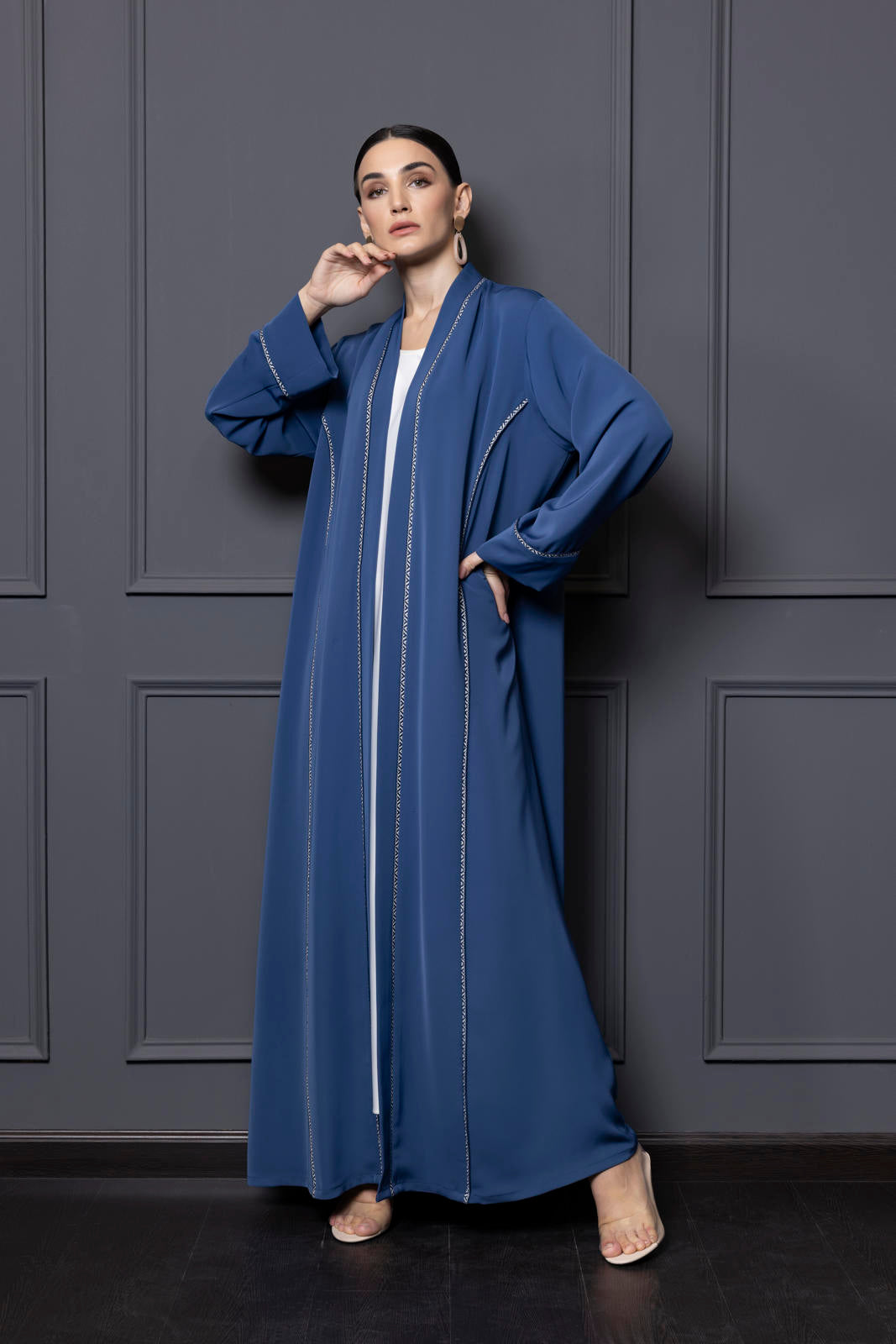 A-Line Abaya With Piping Details