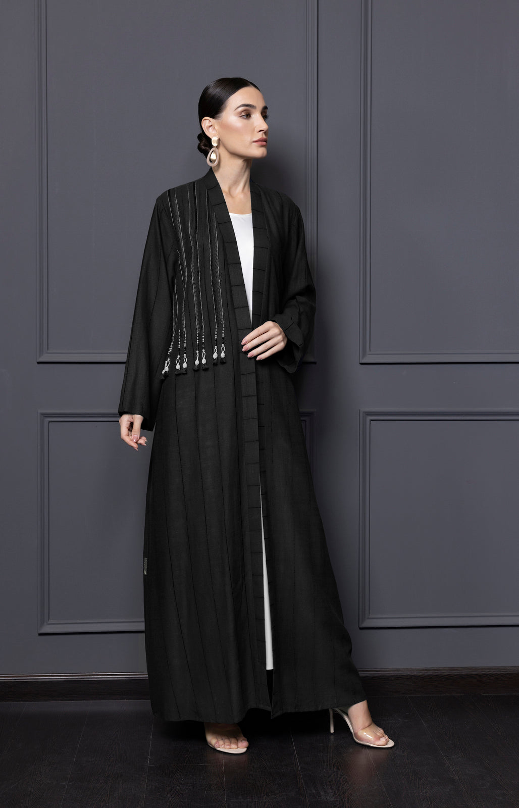 Striped Linen Abaya
