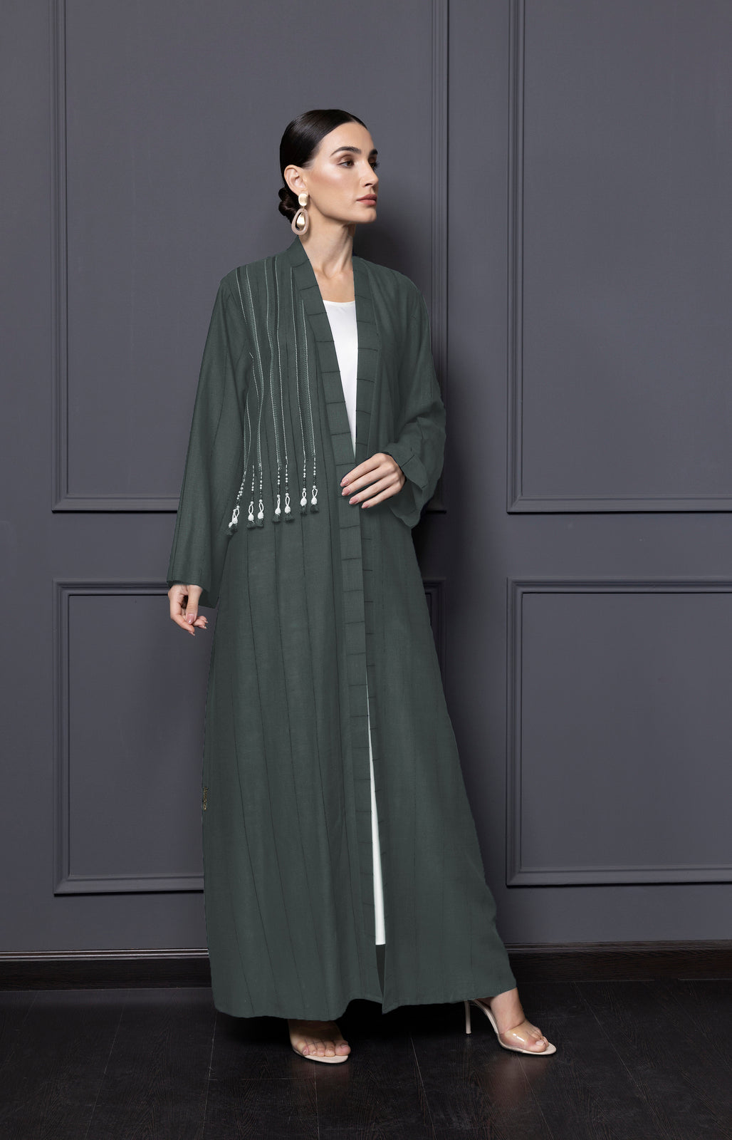 Striped Linen Abaya